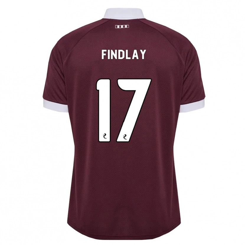 Danxen Enfant Maillot Stuart Findlay #17 Blanc Bordeaux Tenues Domicile 2026/27 T-Shirt