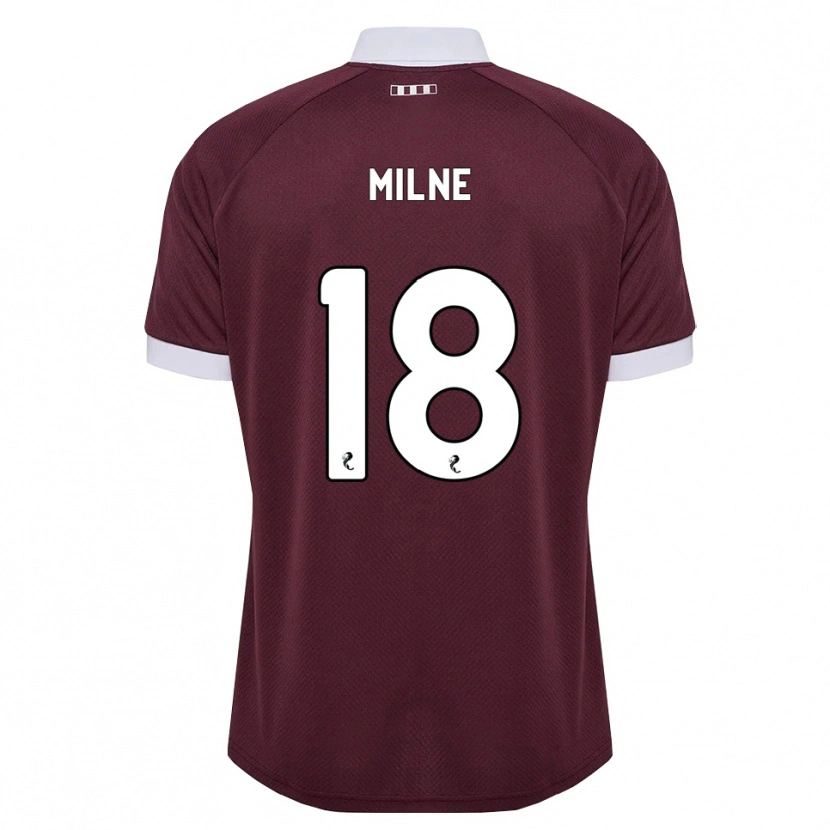 Danxen Enfant Maillot Harry Milne #18 Blanc Bordeaux Tenues Domicile 2026/27 T-Shirt