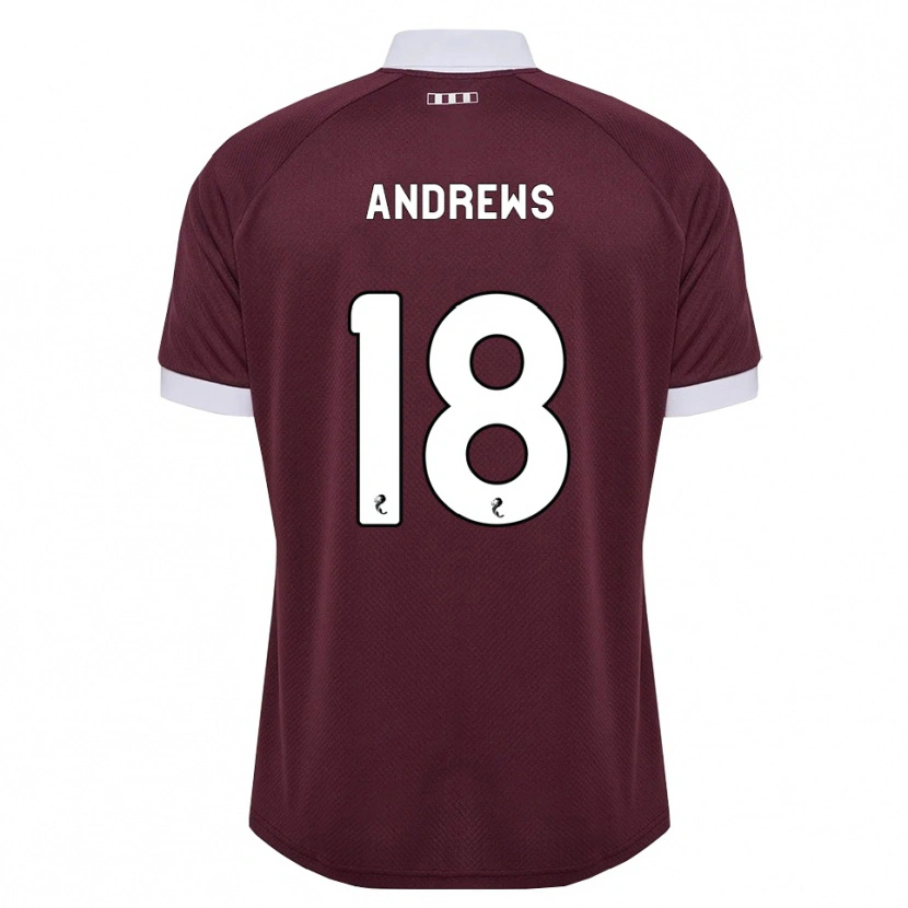 Danxen Enfant Maillot Joely Andrews #18 Blanc Bordeaux Tenues Domicile 2026/27 T-Shirt