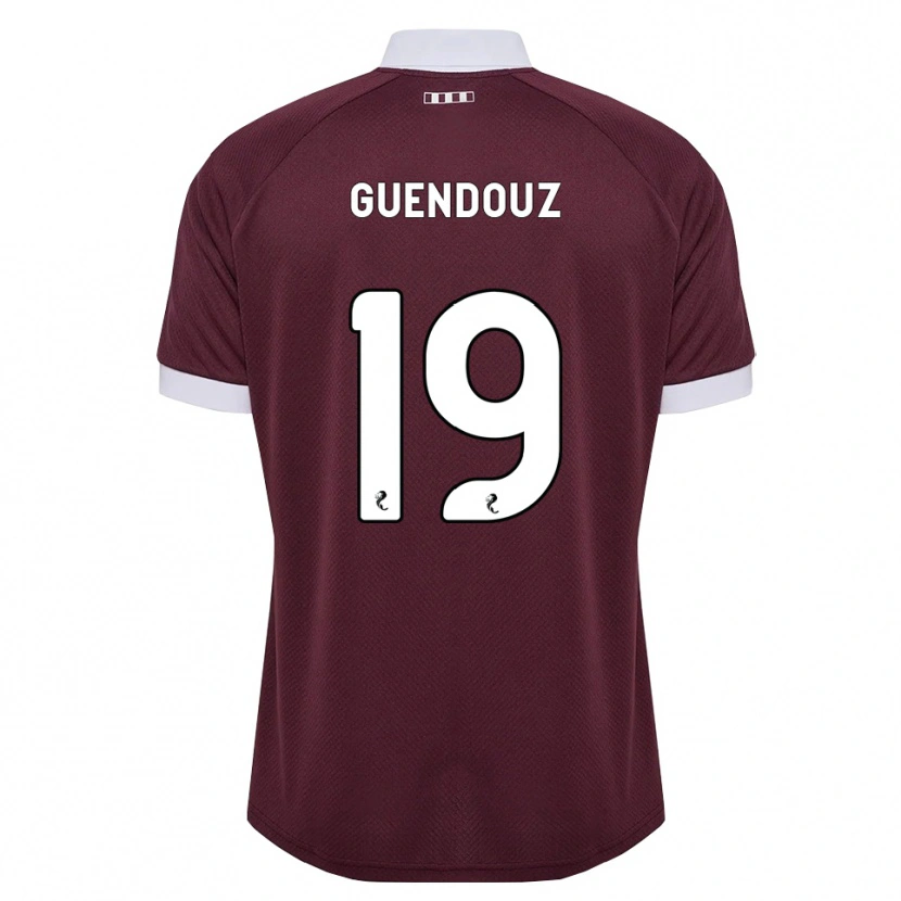 Danxen Enfant Maillot Sabri Guendouz #19 Blanc Bordeaux Tenues Domicile 2026/27 T-Shirt
