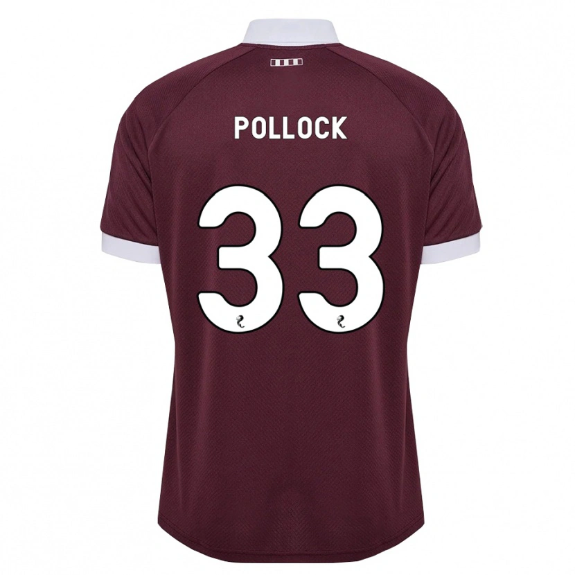 Danxen Enfant Maillot Finlay Pollock #33 Blanc Bordeaux Tenues Domicile 2026/27 T-Shirt
