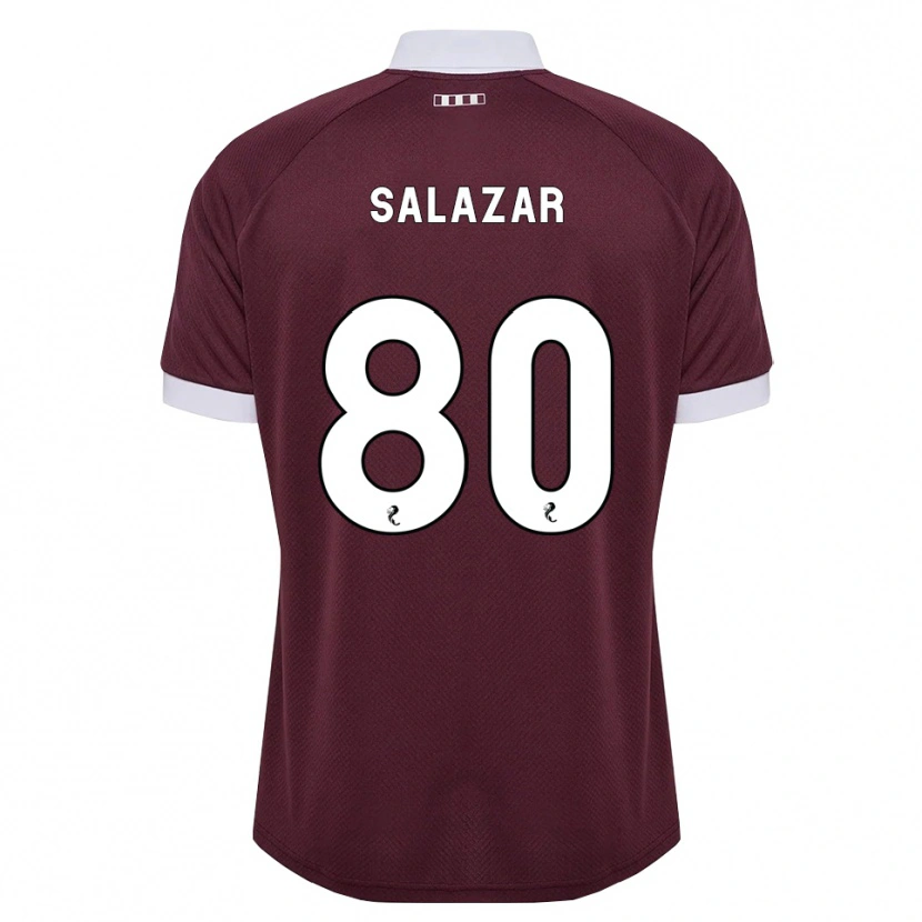 Danxen Enfant Maillot Andrés Salazar #80 Blanc Bordeaux Tenues Domicile 2026/27 T-Shirt