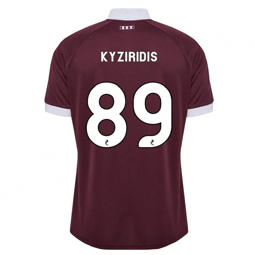 Danxen Enfant Maillot Alexandros Kyziridis #89 Blanc Bordeaux Tenues Domicile 2026/27 T-Shirt