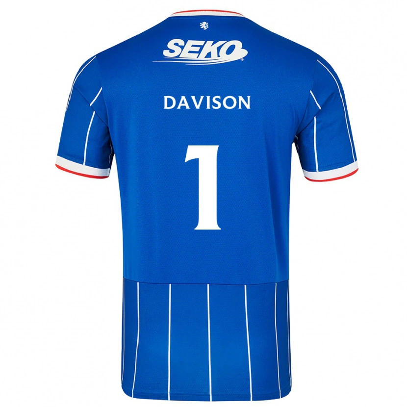 Danxen Enfant Maillot Hannah Davison #1 Rouge Bleu Blanc Tenues Domicile 2026/27 T-Shirt