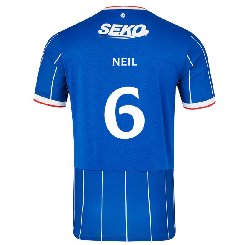 Danxen Enfant Maillot Dan Neil #6 Rouge Bleu Blanc Tenues Domicile 2026/27 T-Shirt