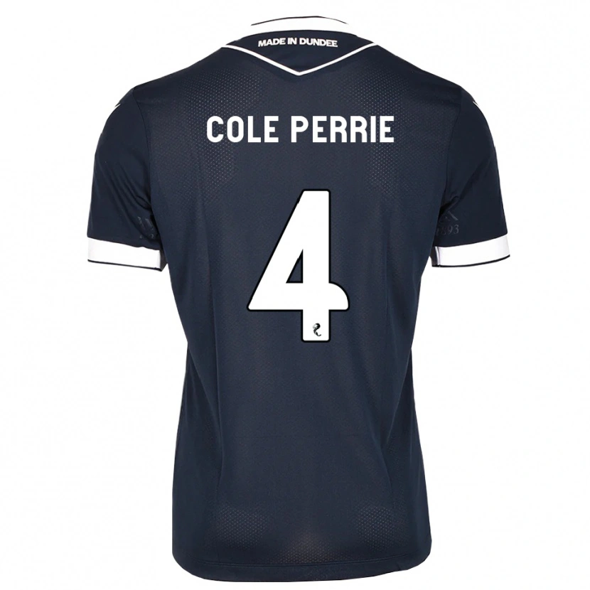 Danxen Enfant Maillot Cole Perrie #4 Bleu Nuit Blanc Tenues Domicile 2026/27 T-Shirt