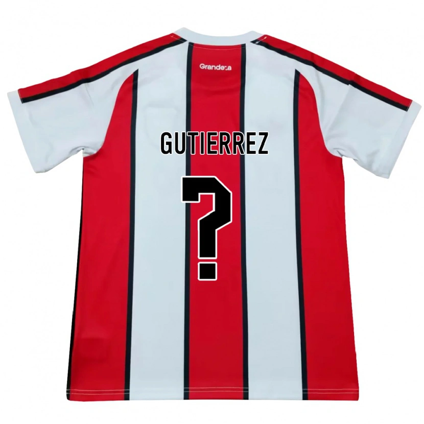 Danxen Enfant Maillot Thomas Gutierrez #0 Blanc Rouge Noir Tenues Extérieur 2026/27 T-Shirt