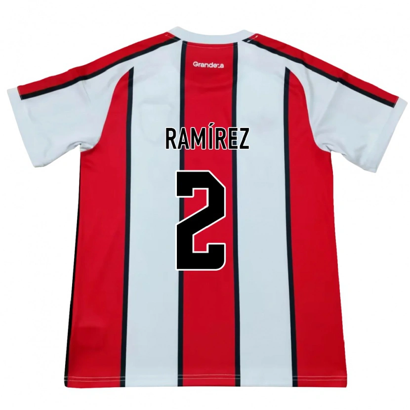 Danxen Enfant Maillot Tobías Ramírez #2 Blanc Rouge Noir Tenues Extérieur 2026/27 T-Shirt
