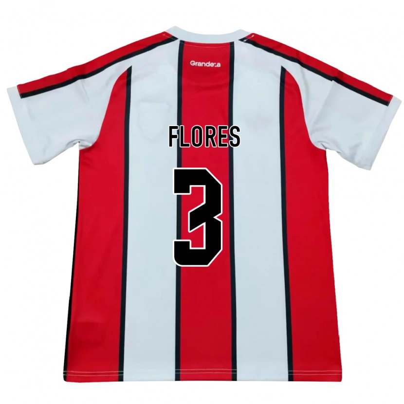 Danxen Enfant Maillot Lucas Flores #3 Blanc Rouge Noir Tenues Extérieur 2026/27 T-Shirt