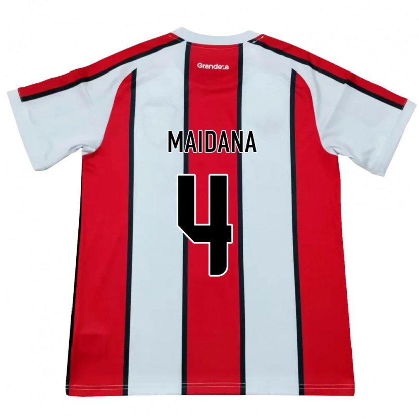 Danxen Enfant Maillot Jonatan Maidana #4 Blanc Rouge Noir Tenues Extérieur 2026/27 T-Shirt
