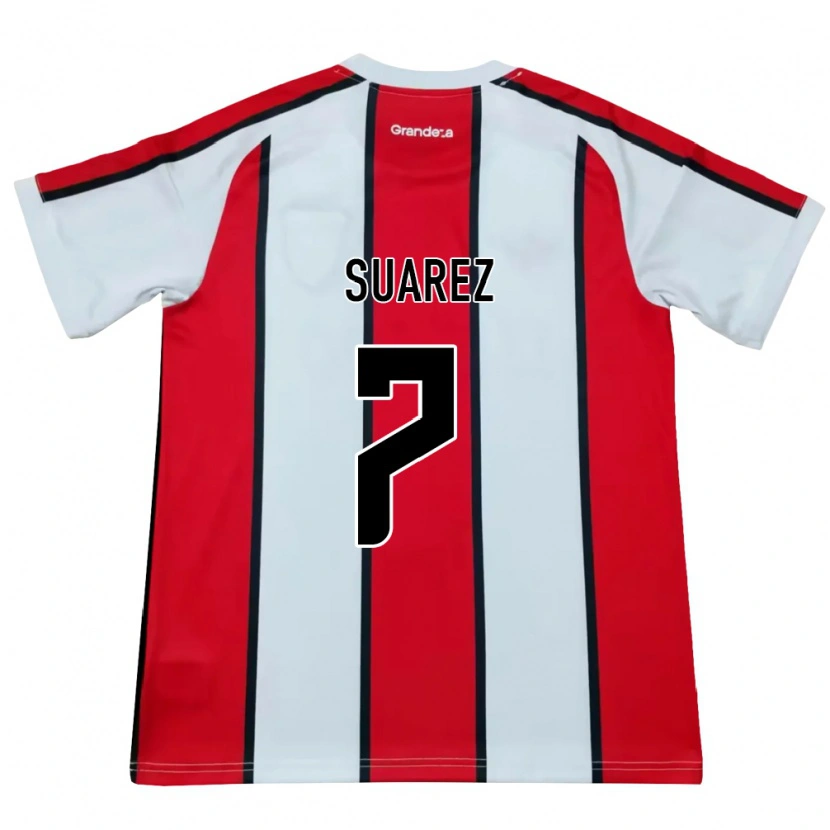 Danxen Enfant Maillot Matias Suarez #7 Blanc Rouge Noir Tenues Extérieur 2026/27 T-Shirt