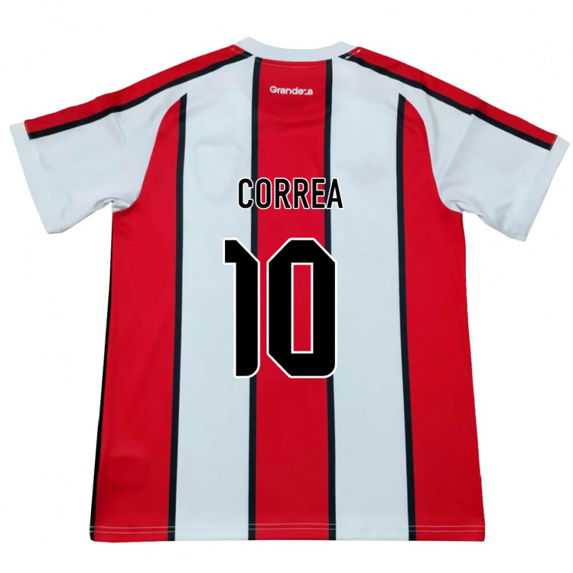 Danxen Enfant Maillot Ángel Correa #10 Blanc Rouge Noir Tenues Extérieur 2026/27 T-Shirt