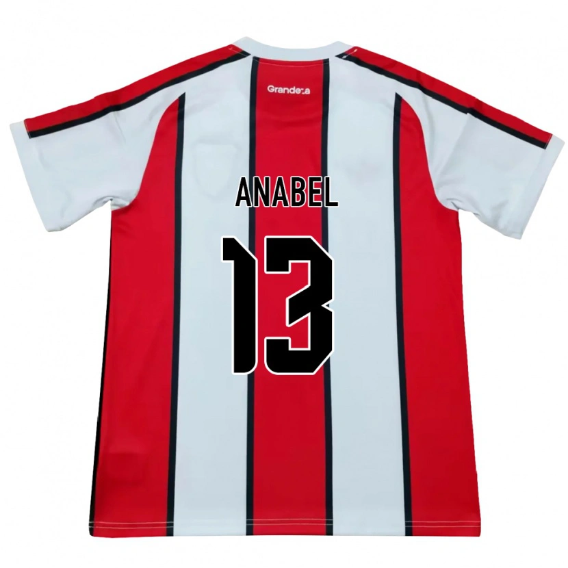 Danxen Enfant Maillot Giuliana Anabel González Ranzuglia #13 Blanc Rouge Noir Tenues Extérieur 2026/27 T-Shirt