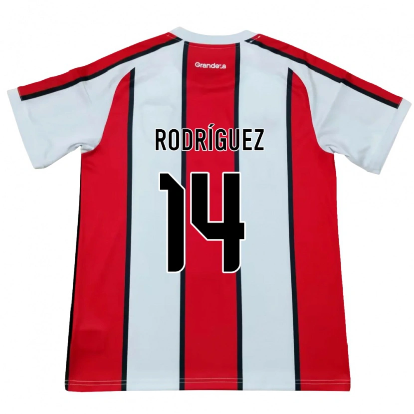 Danxen Enfant Maillot Benjamín Rodríguez #14 Blanc Rouge Noir Tenues Extérieur 2026/27 T-Shirt