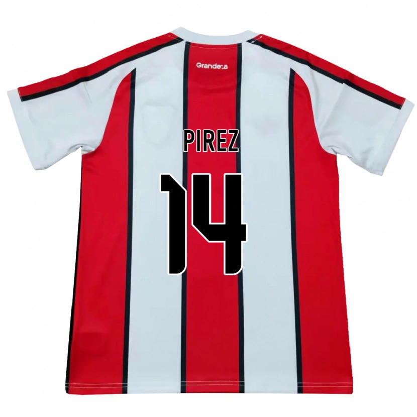 Danxen Enfant Maillot Leandro González Pírez #14 Blanc Rouge Noir Tenues Extérieur 2026/27 T-Shirt