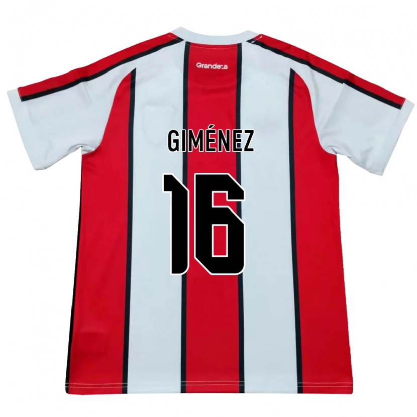 Danxen Enfant Maillot Bautista Giménez #16 Blanc Rouge Noir Tenues Extérieur 2026/27 T-Shirt