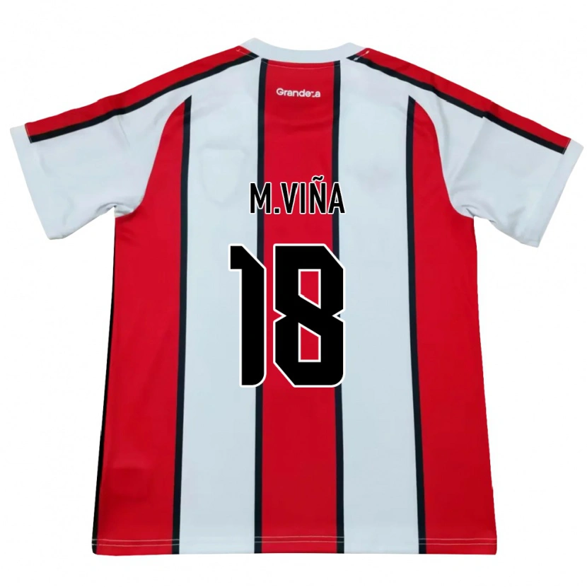 Danxen Enfant Maillot Matías Viña #18 Blanc Rouge Noir Tenues Extérieur 2026/27 T-Shirt