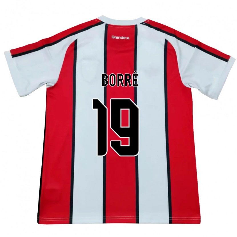 Danxen Enfant Maillot Rafael Santos Borré #19 Blanc Rouge Noir Tenues Extérieur 2026/27 T-Shirt