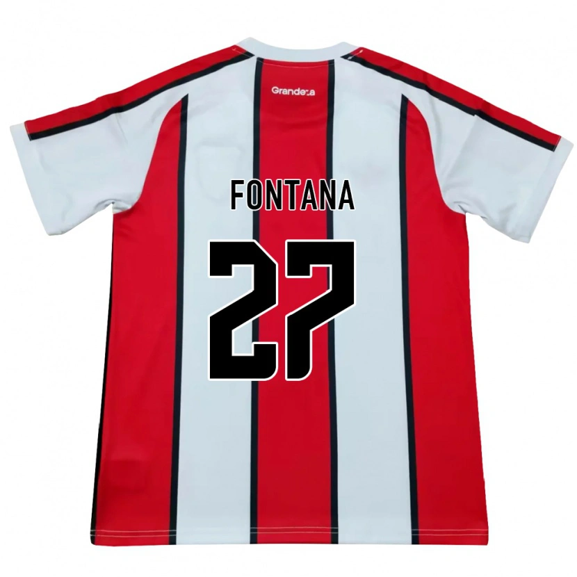 Danxen Enfant Maillot Agustin Fontana #27 Blanc Rouge Noir Tenues Extérieur 2026/27 T-Shirt