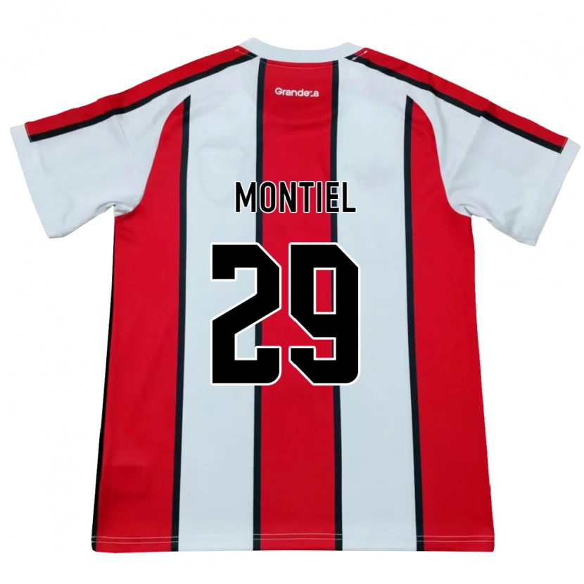 Danxen Enfant Maillot Gonzalo Montiel #29 Blanc Rouge Noir Tenues Extérieur 2026/27 T-Shirt
