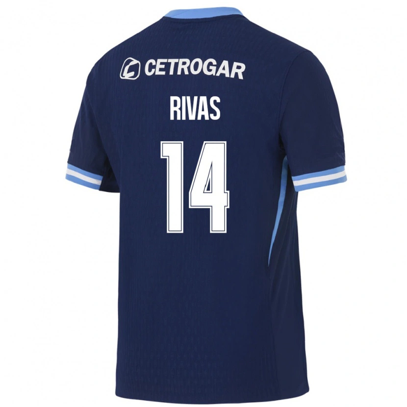 Danxen Enfant Maillot Lautaro Rivas #14 Bleu Royal Bleu Clair Blanc Tenues Extérieur 2026/27 T-Shirt