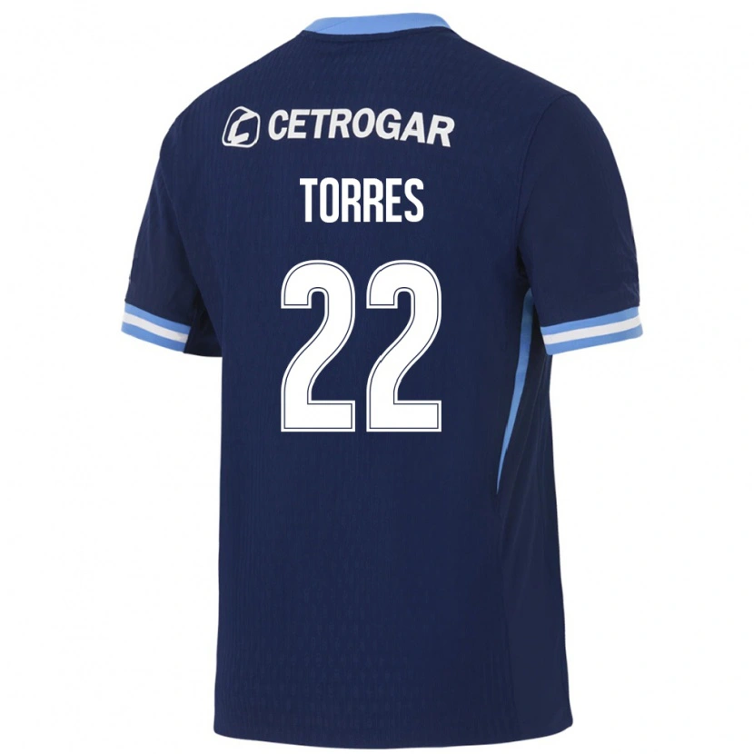 Danxen Enfant Maillot Elías Torres #22 Bleu Royal Bleu Clair Blanc Tenues Extérieur 2026/27 T-Shirt