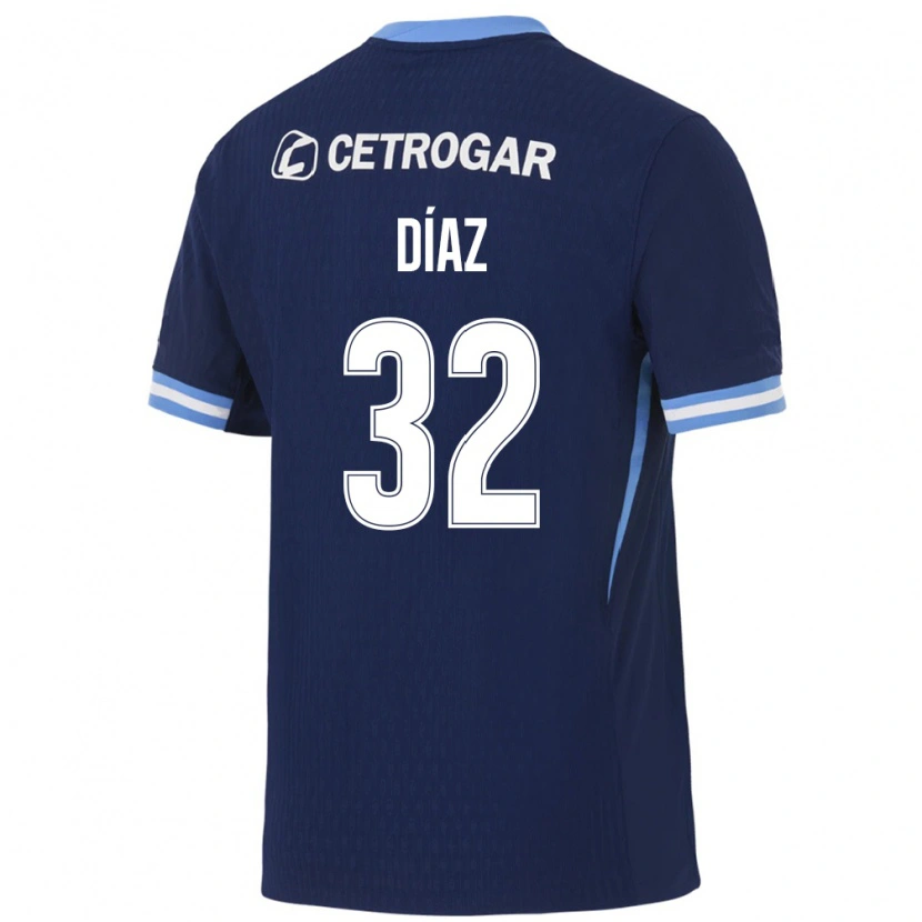Danxen Enfant Maillot Lautaro Díaz #32 Bleu Royal Bleu Clair Blanc Tenues Extérieur 2026/27 T-Shirt