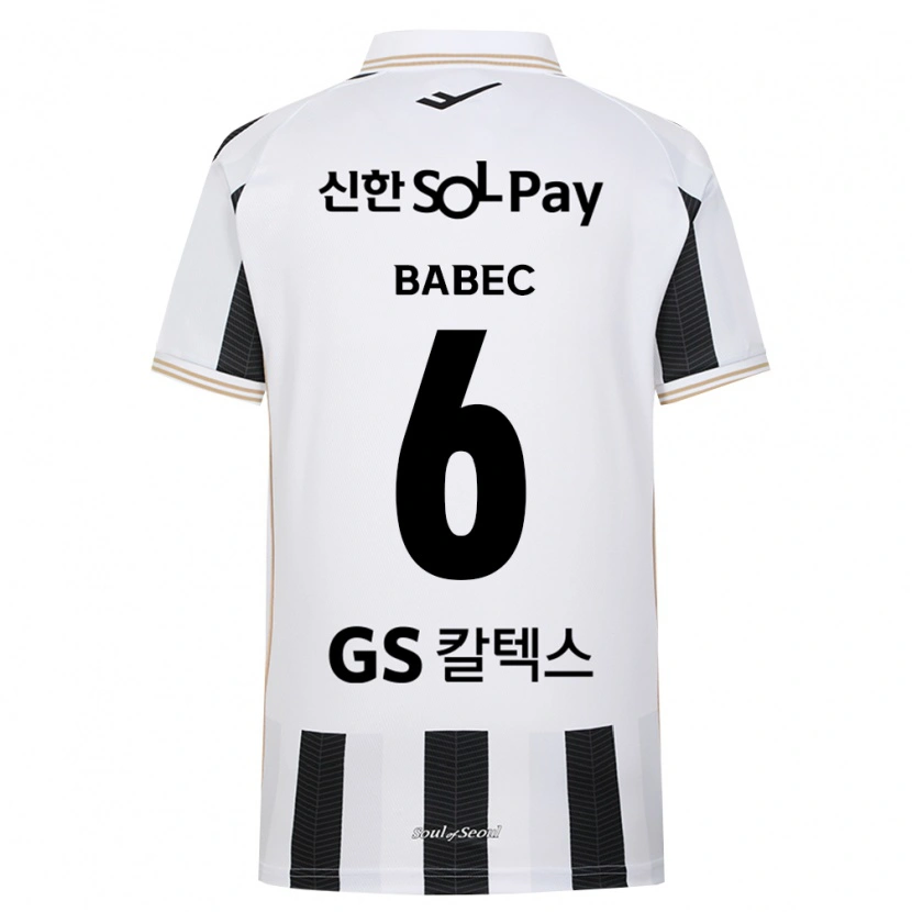 Danxen Enfant Maillot Hrvoje Babec #6 Noir Blanc Tenues Extérieur 2026/27 T-Shirt
