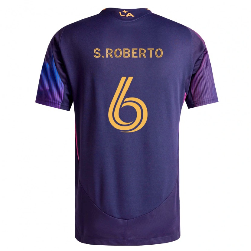 Danxen Enfant Maillot Sergi Roberto #6 Pourpre Foncé Jaune Tenues Extérieur 2026/27 T-Shirt