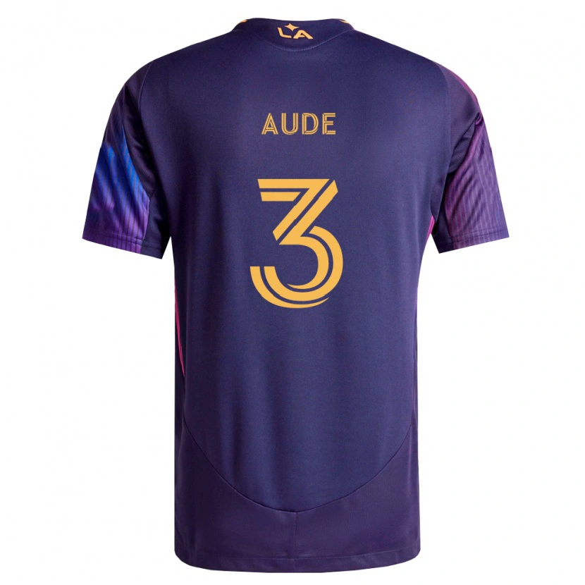 Danxen Enfant Maillot Julián Aude #3 Pourpre Foncé Jaune Tenues Extérieur 2026/27 T-Shirt