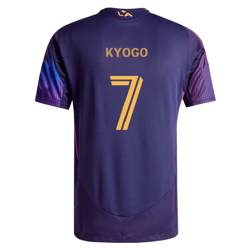 Danxen Enfant Maillot Kyogo Furuhashi #7 Pourpre Foncé Jaune Tenues Extérieur 2026/27 T-Shirt