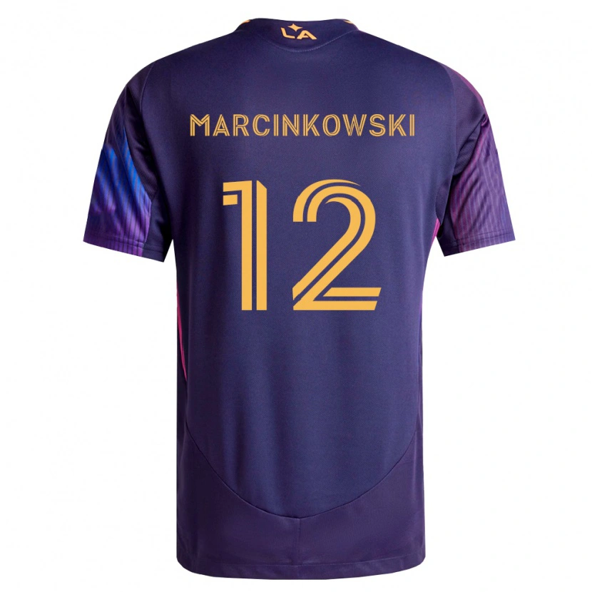 Danxen Enfant Maillot Jt Marcinkowski #12 Pourpre Foncé Jaune Tenues Extérieur 2026/27 T-Shirt
