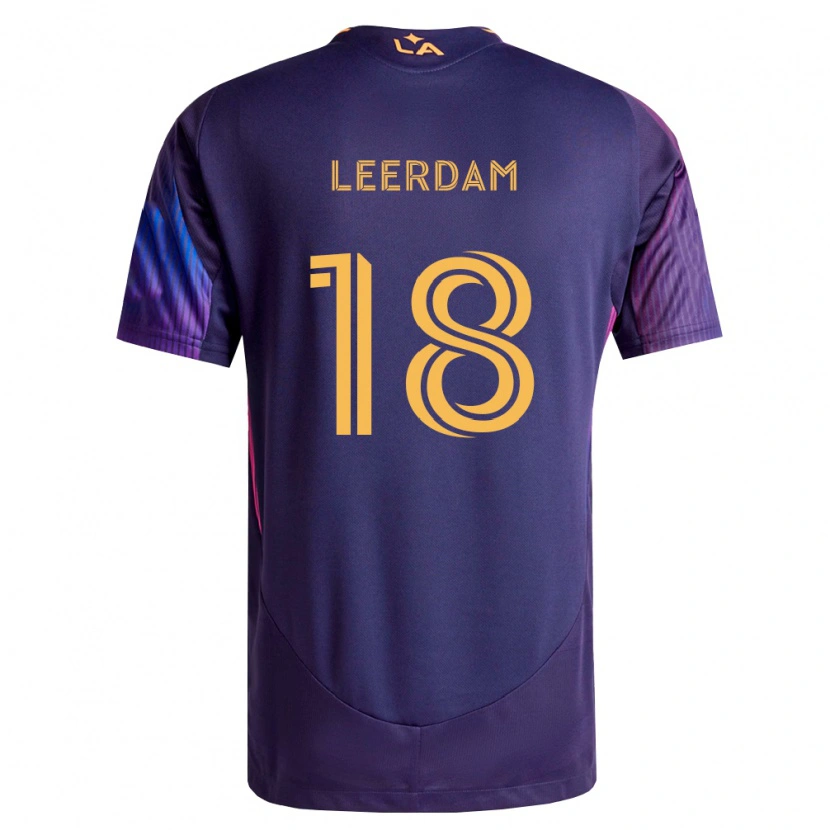 Danxen Enfant Maillot Kelvin Leerdam #18 Pourpre Foncé Jaune Tenues Extérieur 2026/27 T-Shirt
