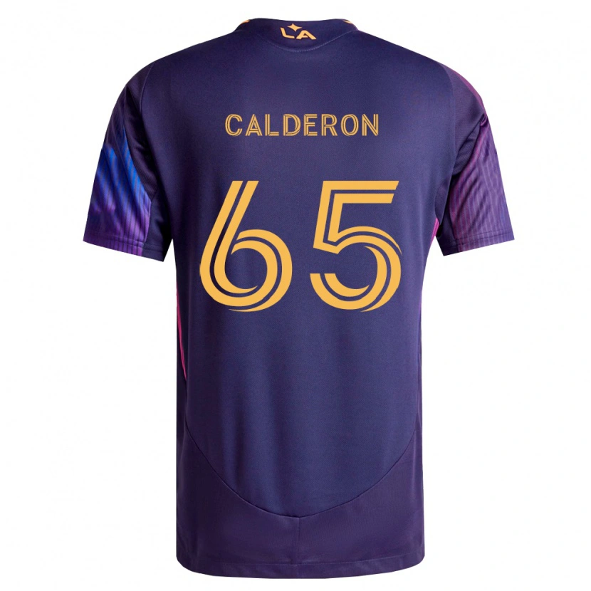 Danxen Enfant Maillot Juan Calderón #65 Pourpre Foncé Jaune Tenues Extérieur 2026/27 T-Shirt