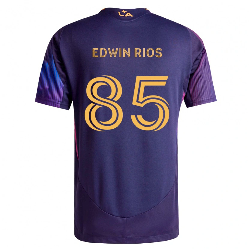 Danxen Enfant Maillot Edwin Ríos #85 Pourpre Foncé Jaune Tenues Extérieur 2026/27 T-Shirt