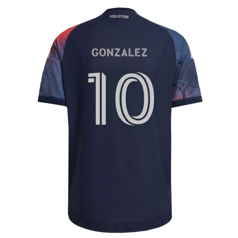 Danxen Enfant Maillot Yair González #10 Bleu Foncé Blanc Orange Tenues Extérieur 2026/27 T-Shirt