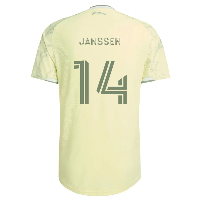 Danxen Enfant Maillot Vincent Janssen #14 Beige Blanc Tenues Extérieur 2026/27 T-Shirt