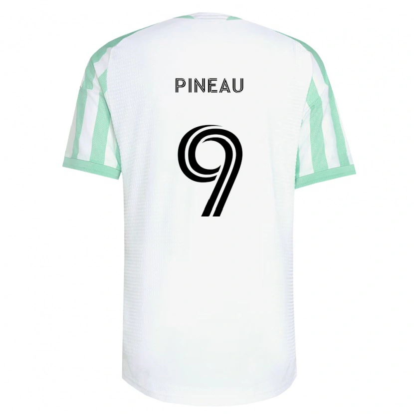 Danxen Enfant Maillot Sebastien Pineau #9 Vert Clair Noir Blanc Tenues Extérieur 2026/27 T-Shirt
