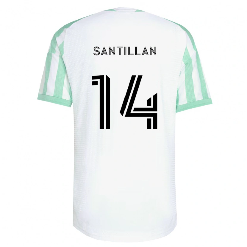 Danxen Enfant Maillot Jonathan Santillan #14 Vert Clair Noir Blanc Tenues Extérieur 2026/27 T-Shirt