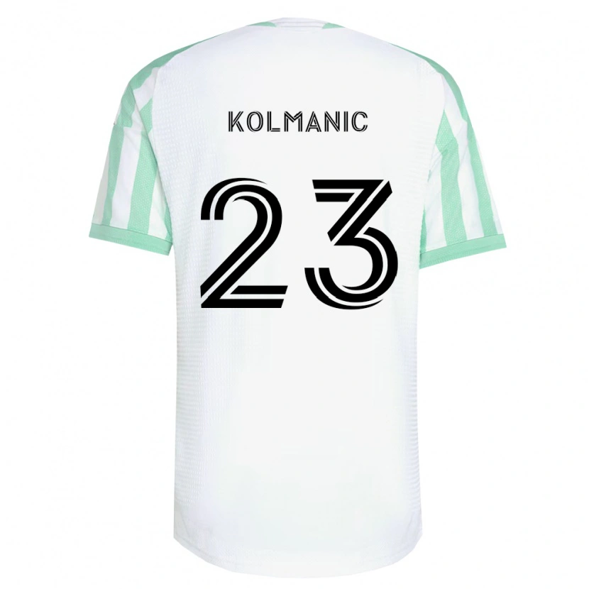 Danxen Enfant Maillot Žan Kolmanič #23 Vert Clair Noir Blanc Tenues Extérieur 2026/27 T-Shirt