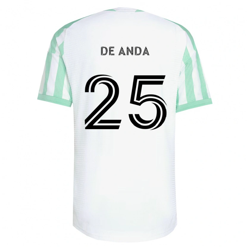 Danxen Enfant Maillot Anthony De Anda #25 Vert Clair Noir Blanc Tenues Extérieur 2026/27 T-Shirt