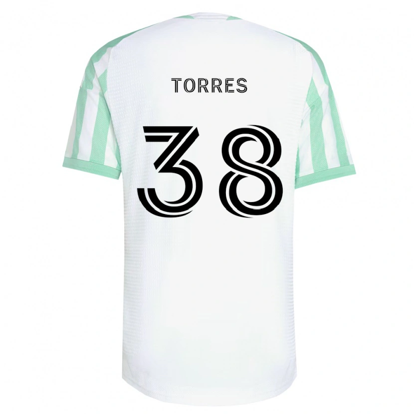 Danxen Enfant Maillot Ervin Torres #38 Vert Clair Noir Blanc Tenues Extérieur 2026/27 T-Shirt