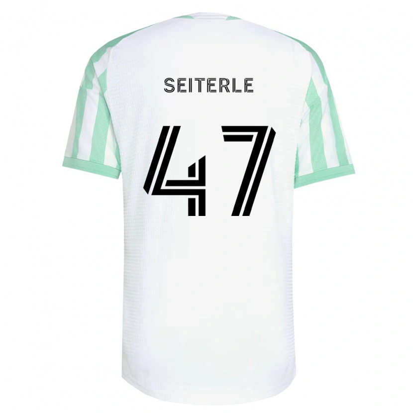Danxen Enfant Maillot Sebastian Seiterle #47 Vert Clair Noir Blanc Tenues Extérieur 2026/27 T-Shirt