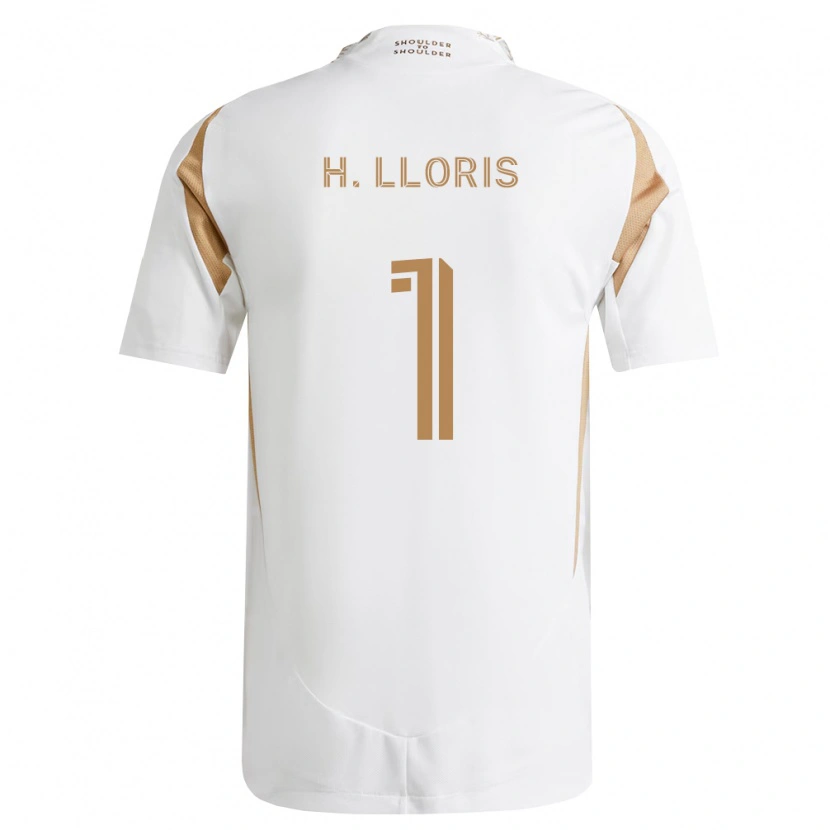 Danxen Enfant Maillot Hugo Lloris #1 Blanc Marron Tenues Extérieur 2026/27 T-Shirt