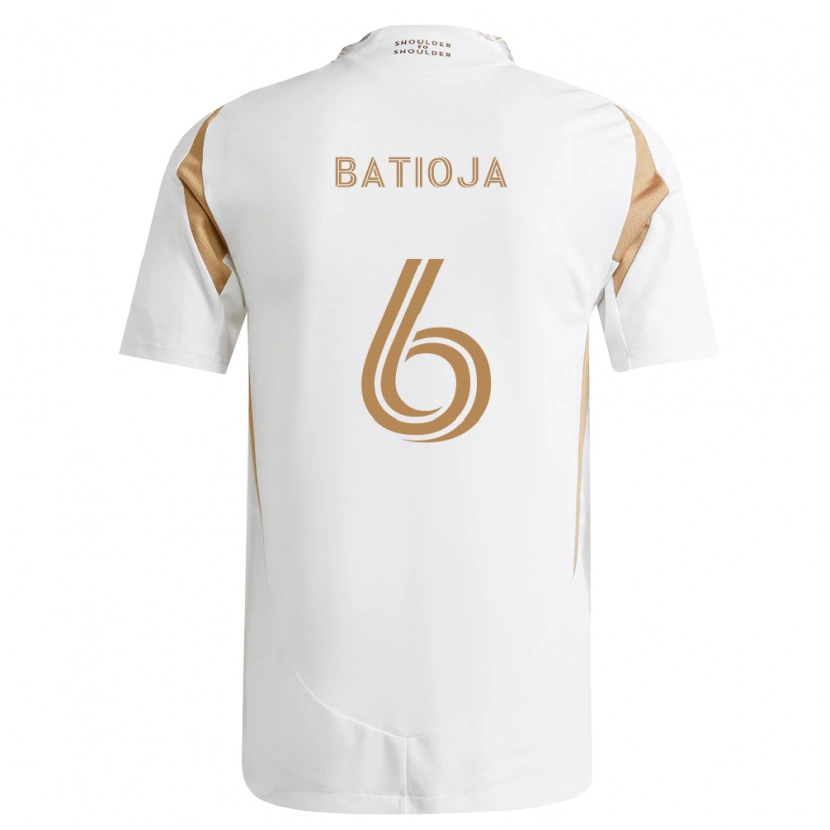 Danxen Enfant Maillot Jeremy Batioja #6 Blanc Marron Tenues Extérieur 2026/27 T-Shirt