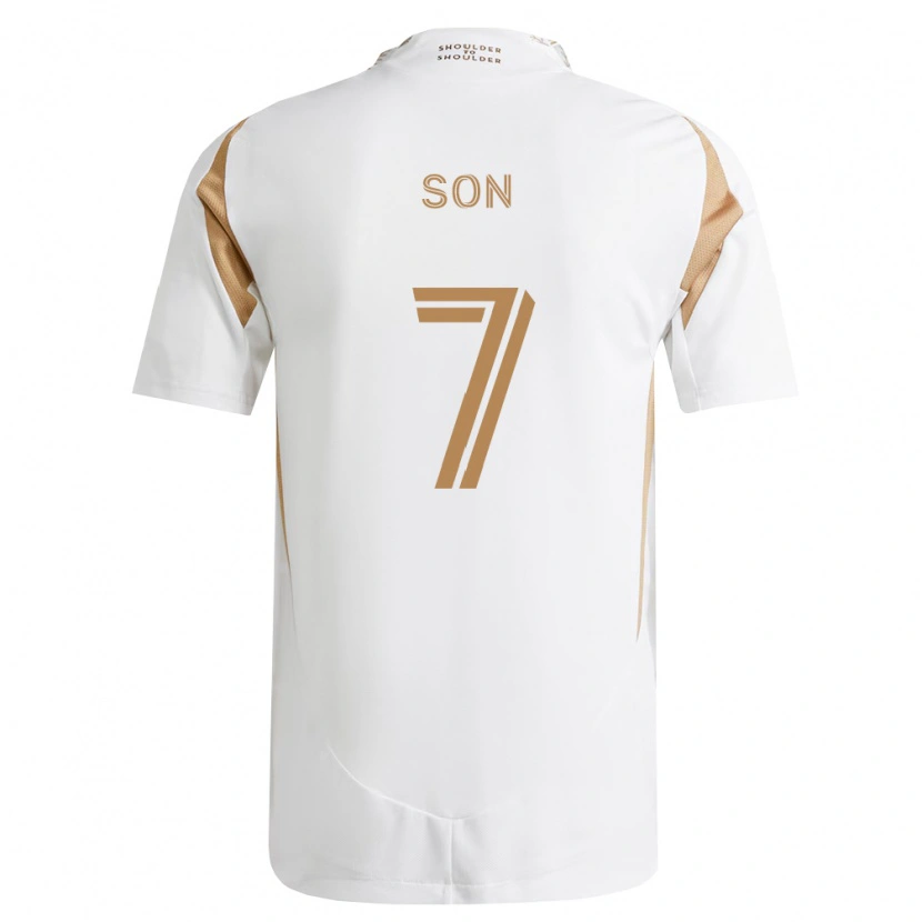 Danxen Enfant Maillot Heung-Min Son #7 Blanc Marron Tenues Extérieur 2026/27 T-Shirt