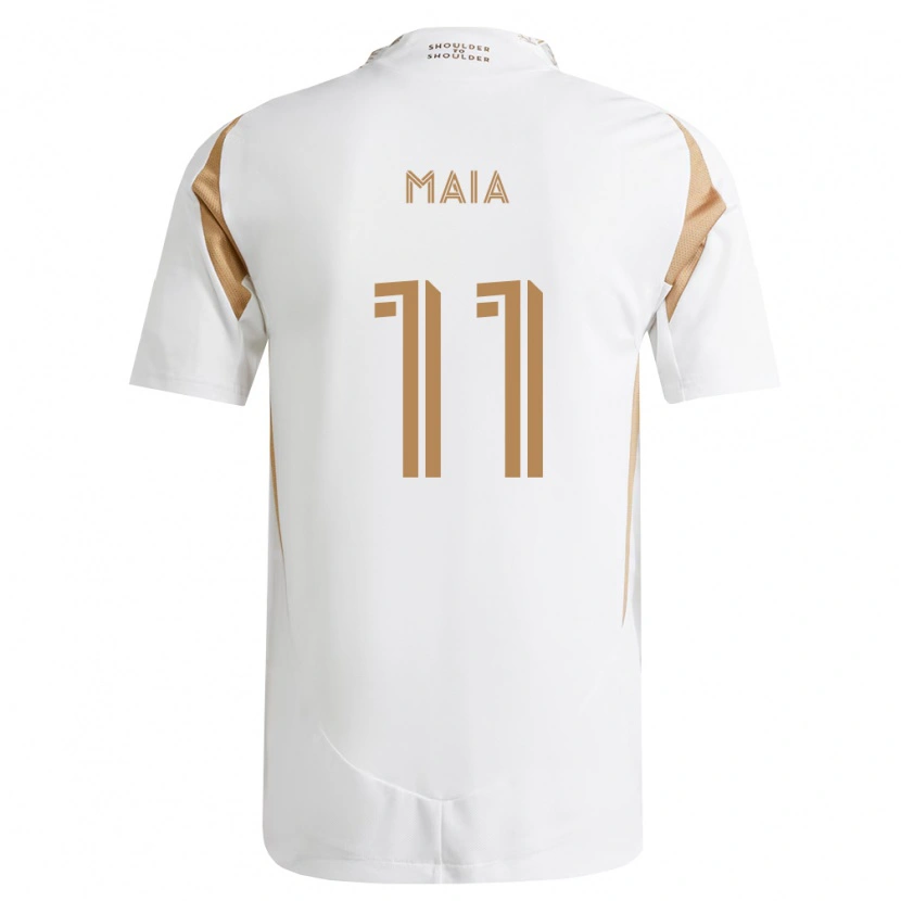 Danxen Enfant Maillot Matheus Maia #11 Blanc Marron Tenues Extérieur 2026/27 T-Shirt