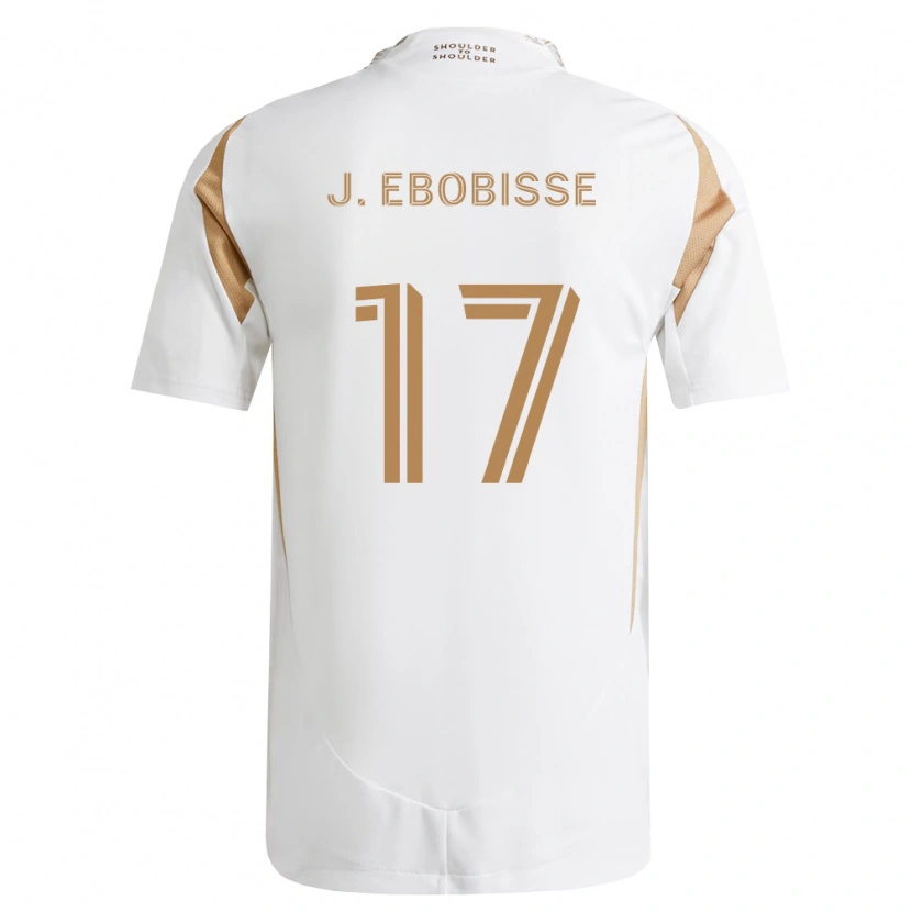 Danxen Enfant Maillot Jeremy Ebobisse #17 Blanc Marron Tenues Extérieur 2026/27 T-Shirt