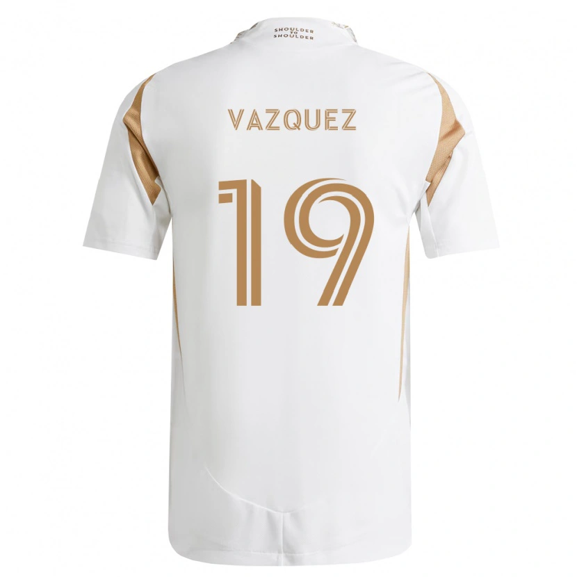 Danxen Enfant Maillot Favian Vazquez #19 Blanc Marron Tenues Extérieur 2026/27 T-Shirt
