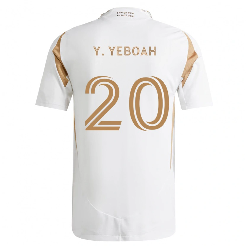 Danxen Enfant Maillot Yaw Yeboah #20 Blanc Marron Tenues Extérieur 2026/27 T-Shirt